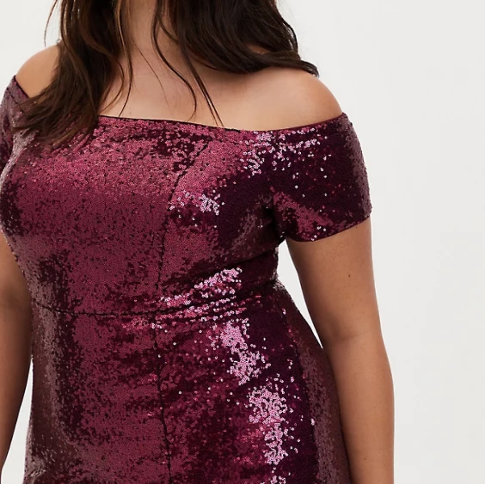 Brand New champagne & wine ombre sequin gown size
